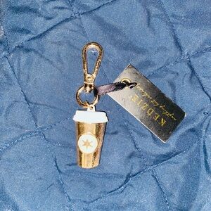 Gold Coffee Cup Keychain